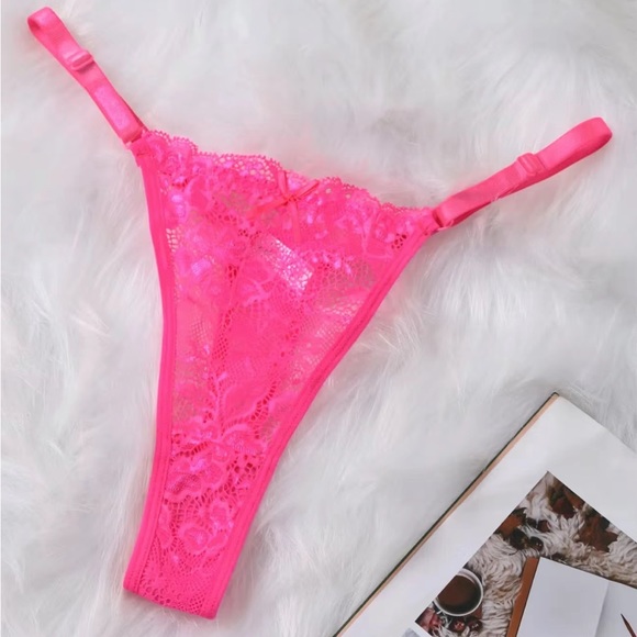 Women’s 6pc Adjustable Lace Sheer Thong Panties Set - Picture 5 of 9